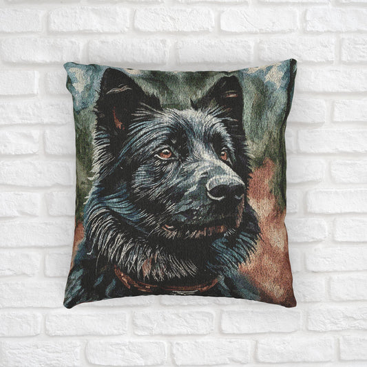 Belgian Sheepdog Pillow | Dog Lover Home Décor | Decorative Woven Pillow with Belgian Sheepdog Art
