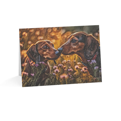Dachshund Greeting Card Set - Oil-Painted Dog Art | Blank Inside | Envelopes Included
