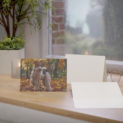 Wire Fox Terrier Greeting Cards – Energetic Dog Lover Stationery – Artistic Terrier Portrait