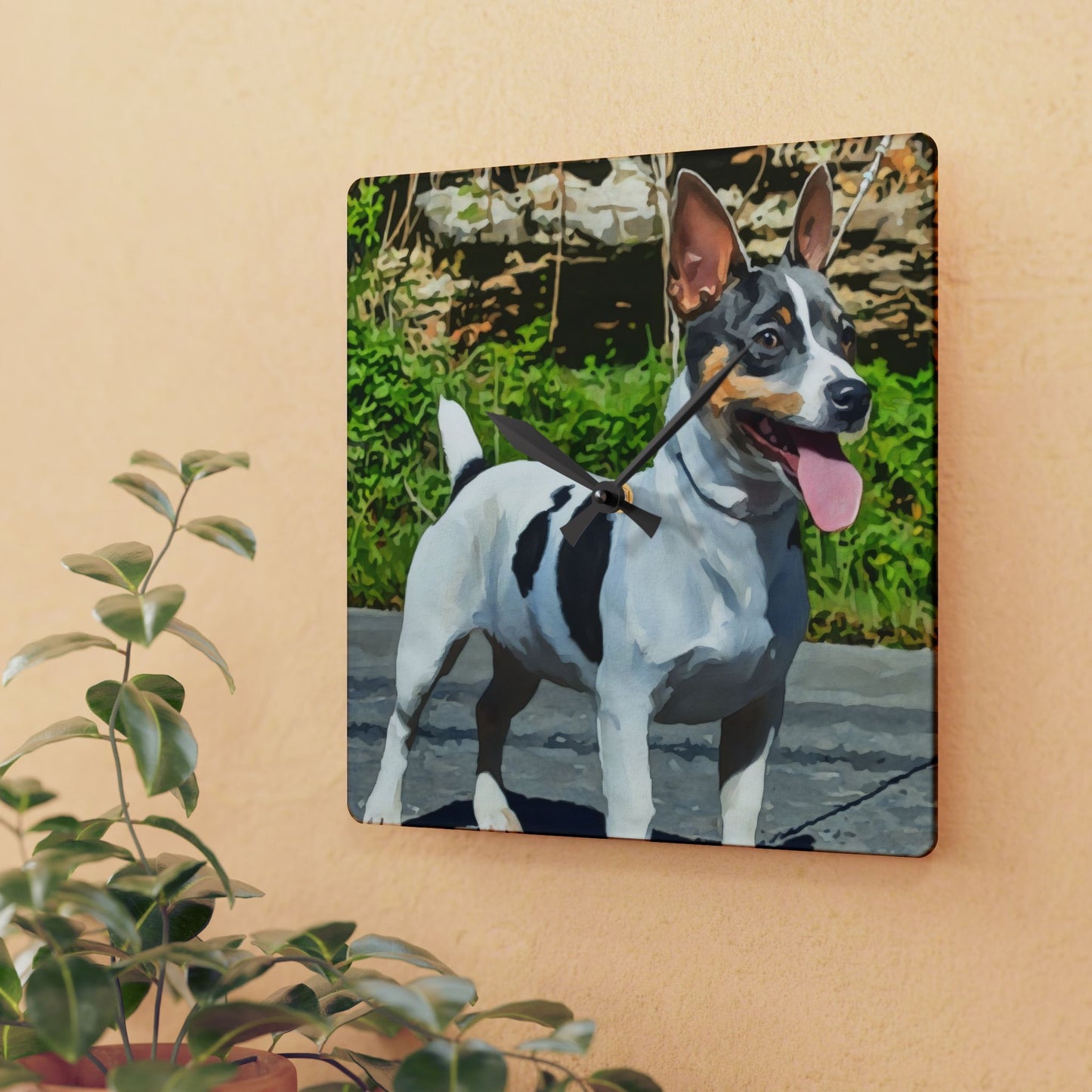 Teddy Roosevelt Terrier Wall Clock – Watercolor Dog Lover Gift