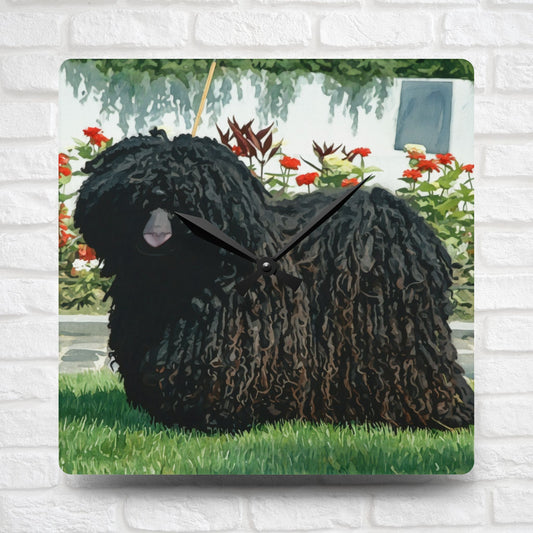 Puli Wall Clock – Unique Dog Lover Home Décor – Watercolor Puli Art