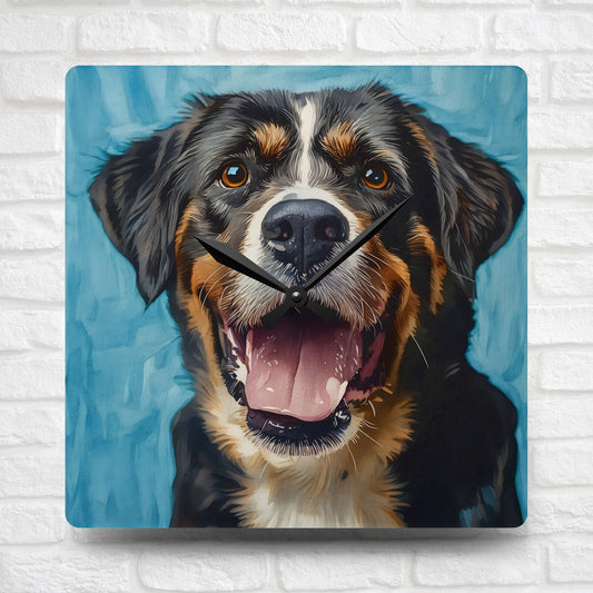 Greater Swiss Mountain Dog Wall Clock | 10.75″ Acrylic Dog Lover Home Décor
