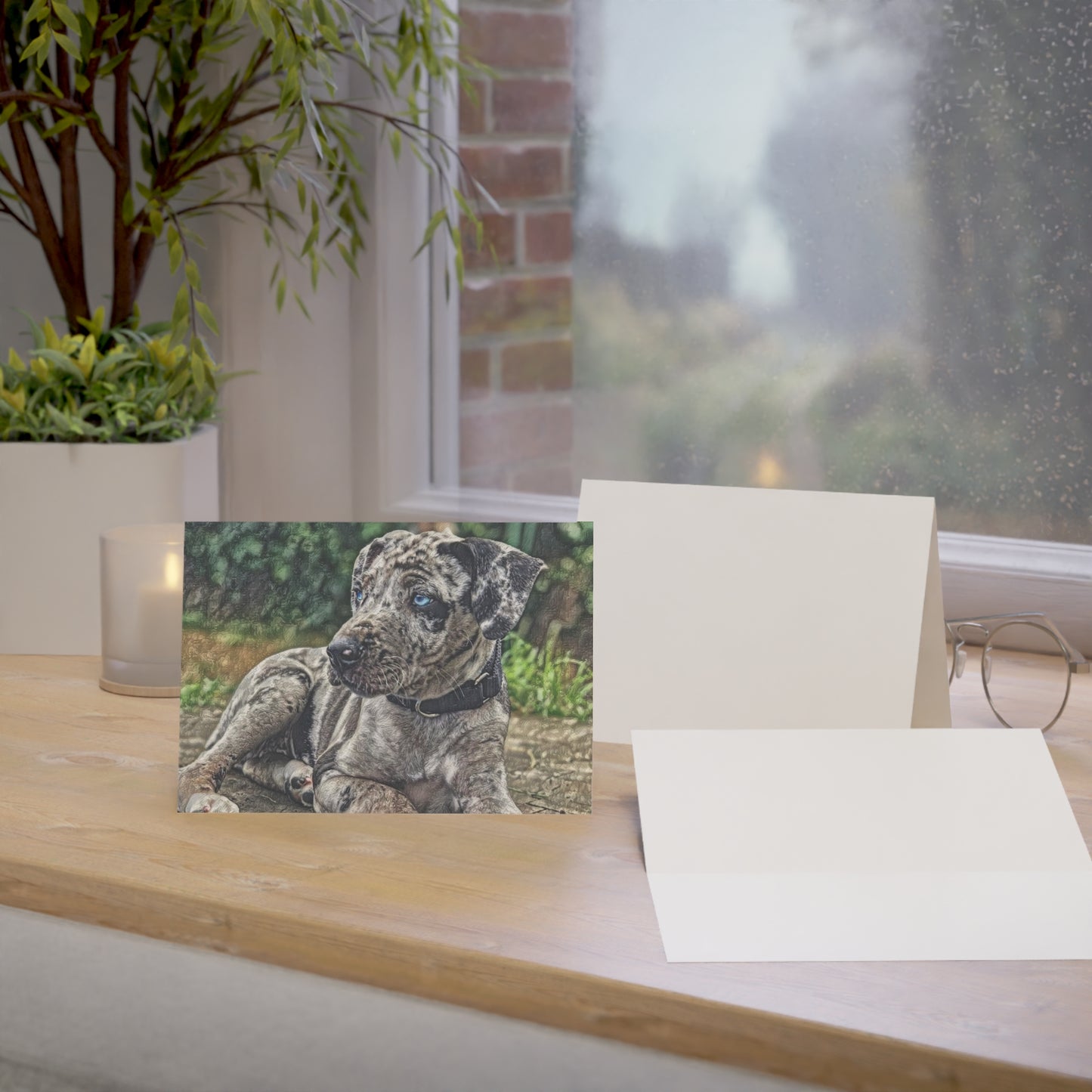 Catahoula Leopard Dog Greeting Cards (Set of 10, 30, or 50) | Dog Lover Gift | Blank Inside with Elegant Catahoula Art