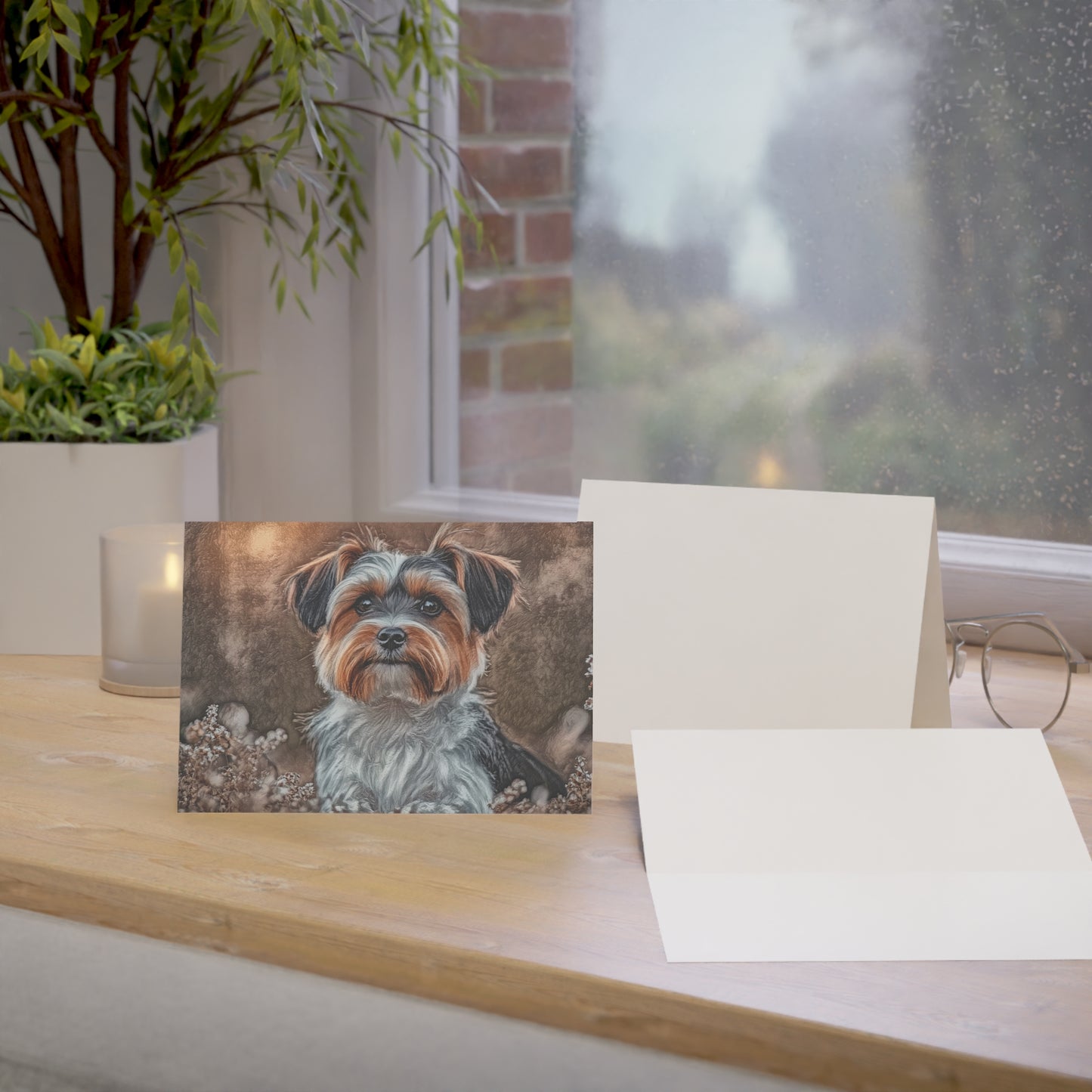 Biewer Terrier Greeting Cards | Dog Lover Stationery | Blank Inside with Envelopes | Sets of 10, 30, 50