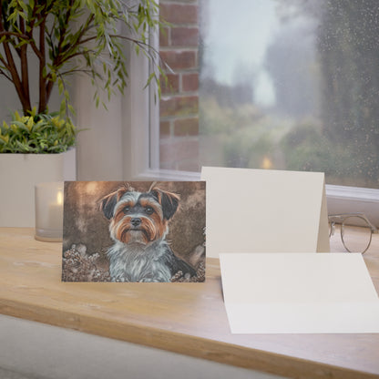 Biewer Terrier Greeting Cards | Dog Lover Stationery | Blank Inside with Envelopes | Sets of 10, 30, 50