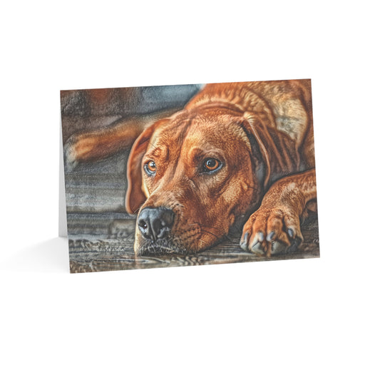 Redbone Coonhound Greeting Cards – Loyal Dog Lover Stationery – Artistic Hound Design