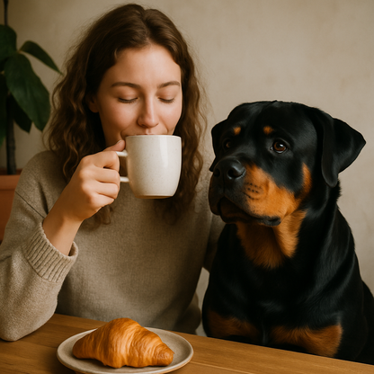 Rottweiler Coffee Mug – Watercolor Dog Headshot | Gift for Dog Lovers
