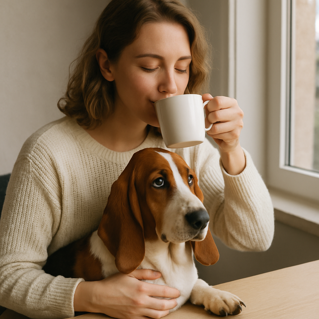Basset Hound Coffee Mug | Dog Lover Gift | Watercolor Basset Hound Art | 11oz Ceramic Cup