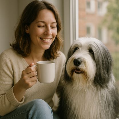 Bearded Collie Coffee Mug | Dog Lover Gift | Watercolor Bearded Collie Art | 11oz Ceramic Cup