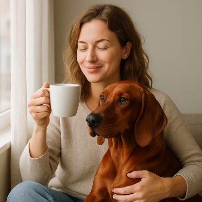 Redbone Coonhound Coffee Mug – Loyal Dog Lover Gift – Watercolor Redbone Coonhound Art