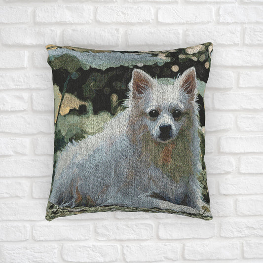 Volpino Italiano Woven Pillow – Rare Dog Lover Gift – Italian Breed Design