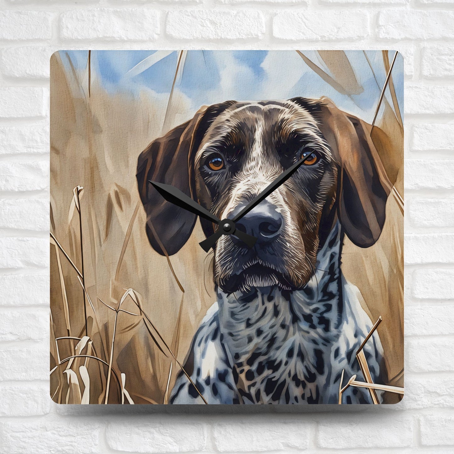 German Shorthaired Pointer Wall Clock – Watercolor Dog Lover Gift