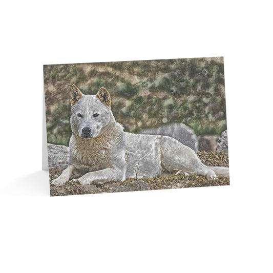 Korean Jindo Dog Greeting Cards | 5x7 Loyal Dog Breed Stationery | Sets of 10, 30, 50