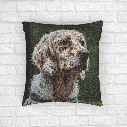 English Setter Woven Pillow – Watercolor Dog Lover Home Décor
