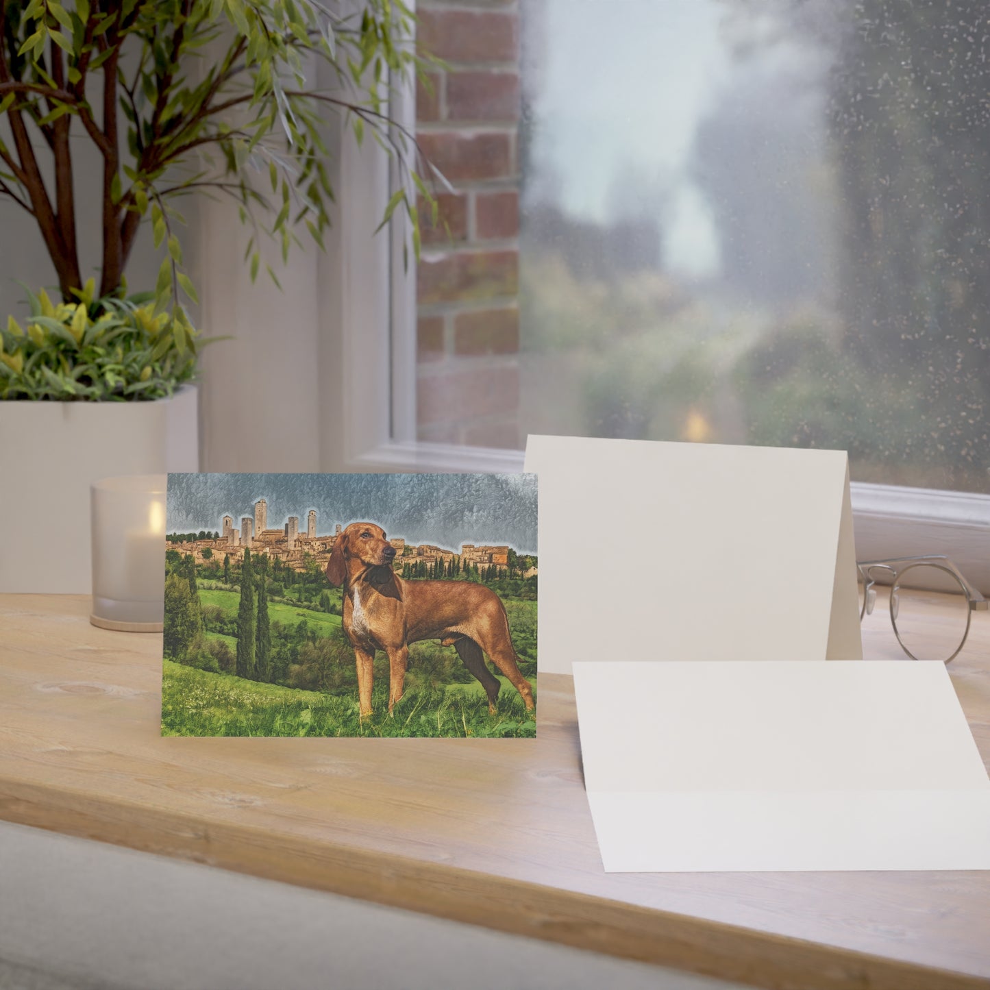 Segugio Italiano Greeting Cards – Elegant Scenthound Stationery – Artistic Segugio Design