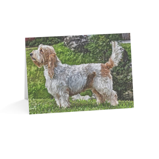 Petit Basset Griffon Vendéen Greeting Cards – French Hound Lover Gift – Watercolor PBGV Art (Set of 10, 30, or 50)