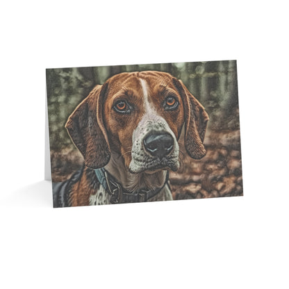 American Foxhound Greeting Cards | Set of 10, 30, or 50 | Oil Painting Dog Art with Envelopes