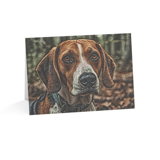 American Foxhound Greeting Cards | Set of 10, 30, or 50 | Oil Painting Dog Art with Envelopes