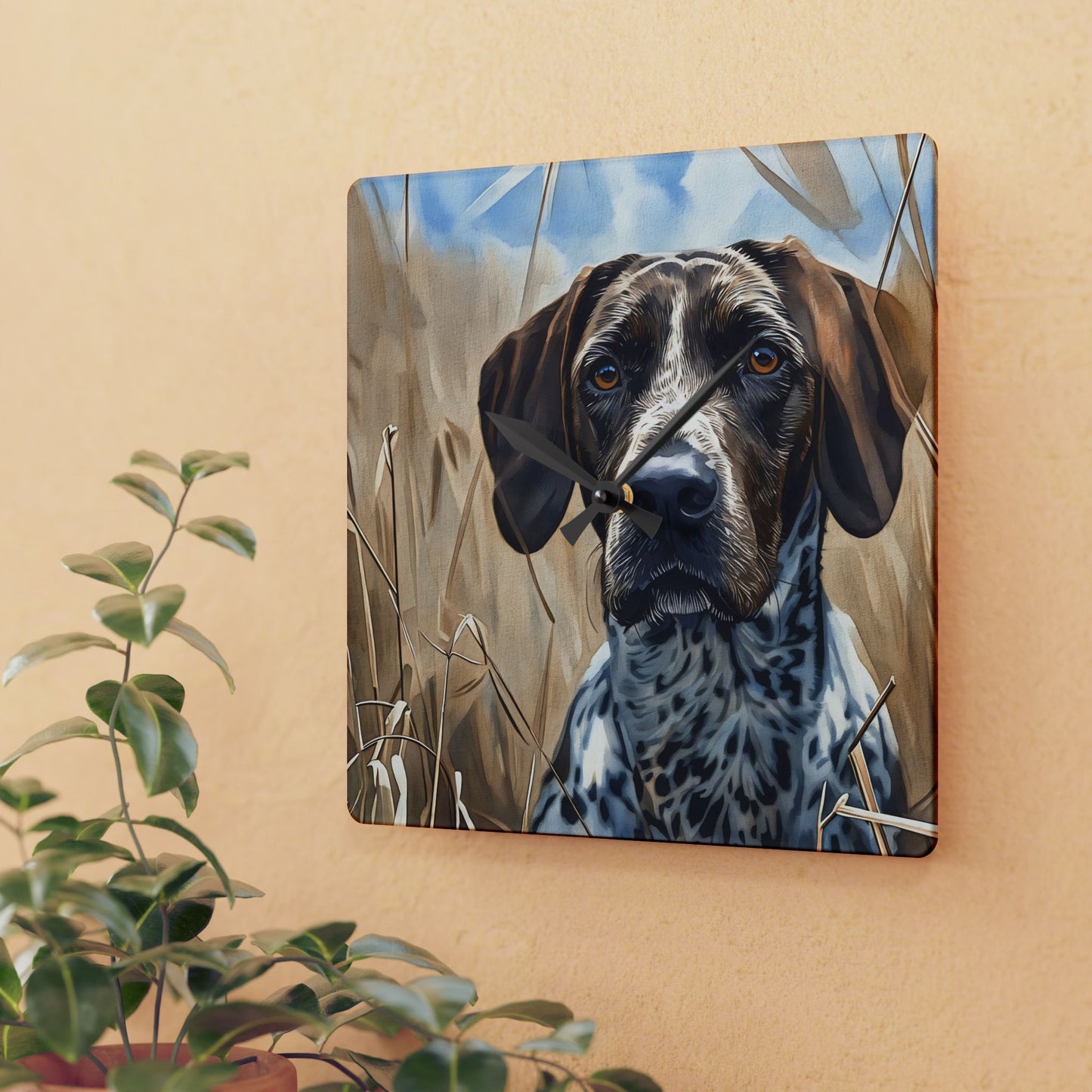 German Shorthaired Pointer Wall Clock – Watercolor Dog Lover Gift
