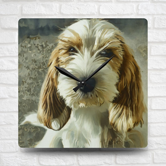 Petit Basset Griffon Vendéen Wall Clock – French Hound Lover Gift – Watercolor PBGV Art