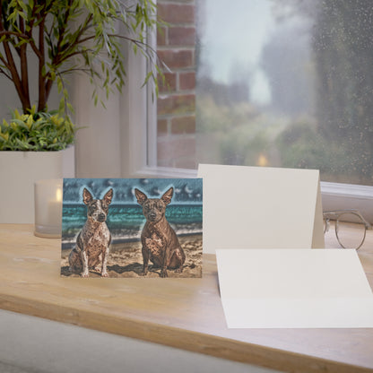 American Hairless Terrier Greeting Cards | Dog Lover Stationery Set | Oil Painting Dog Art | 5x7 with Envelopes