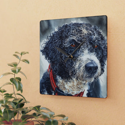 Spanish Water Dog Wall Clock – Watercolor Dog Lover Gift