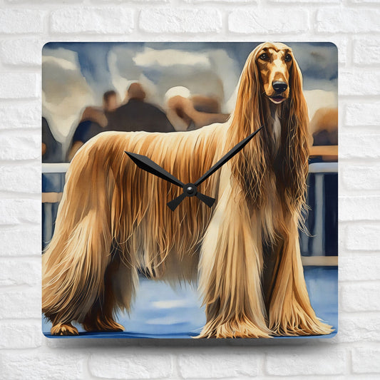 Afghan Hound Wall Clock | Elegant Dog Lover Gift | Watercolor Dog Art Home Décor