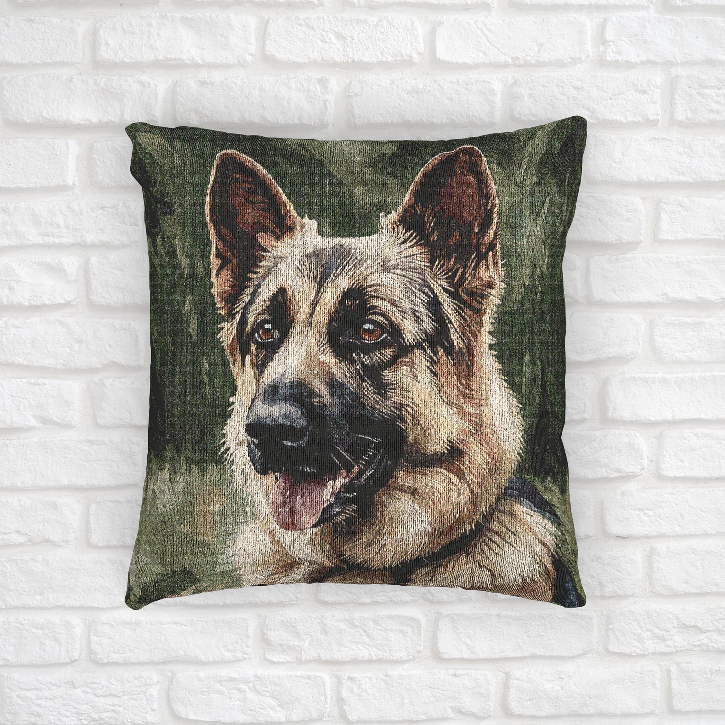 German Shepherd Woven Pillow | Loyal Dog Lover Home Décor | Heirloom-Quality Tapestry Cushion