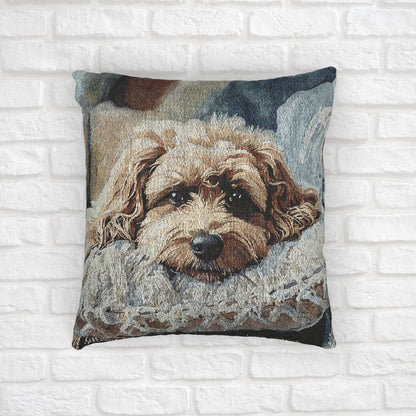 Cockapoo Woven Pillow | Elegant Tapestry Dog Lover Gift