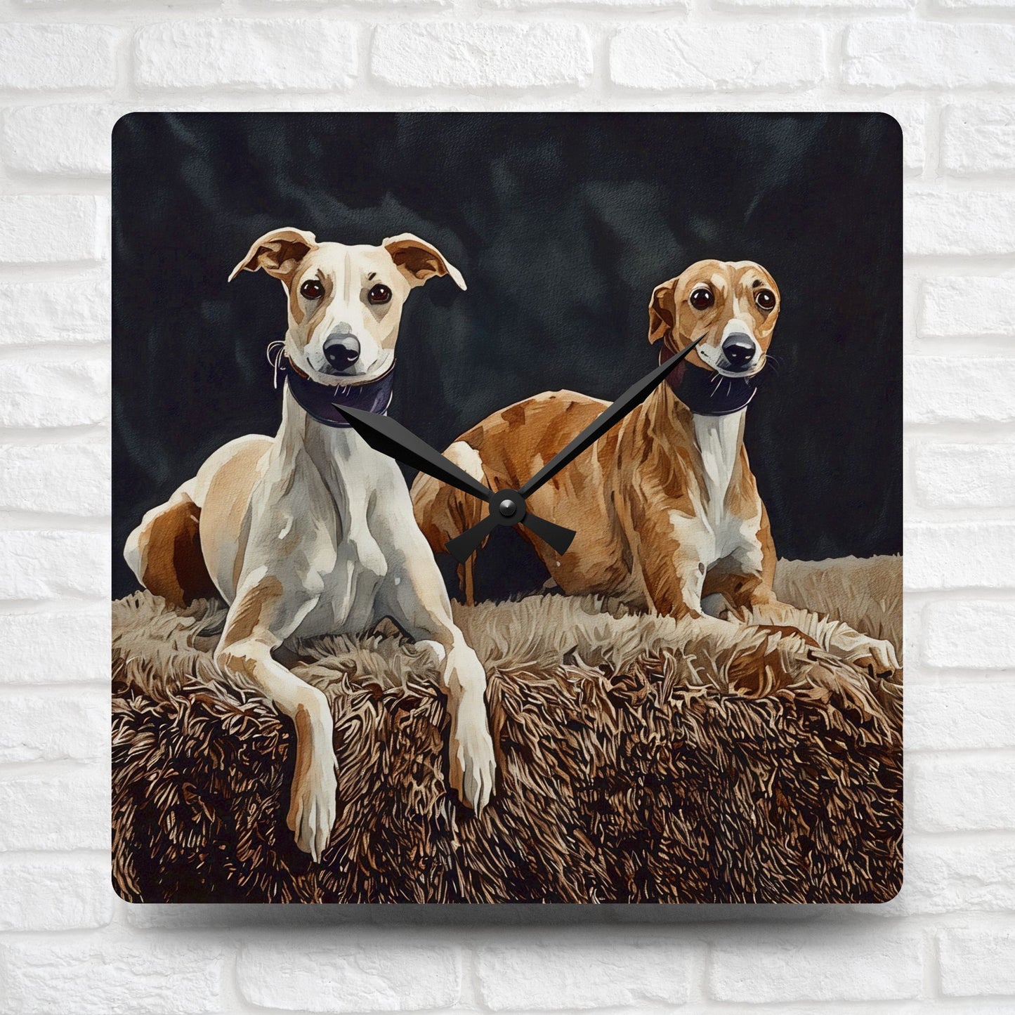 Whippet Wall Clock – Elegant Dog Lover Gift – Artistic Breed Portrait