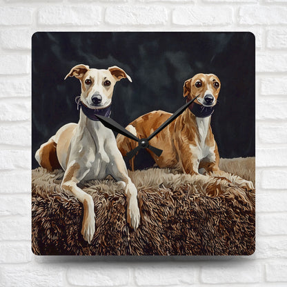 Whippet Wall Clock – Elegant Dog Lover Gift – Artistic Breed Portrait