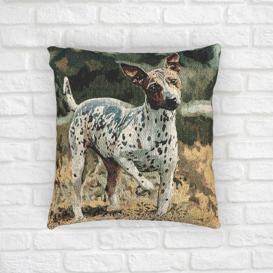 American Hairless Terrier Woven Pillow | Dog Lover Home Décor | Decorative Throw Pillow with Breed Art