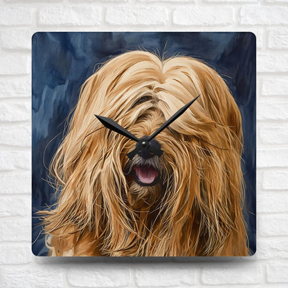 Tibetan Terrier Wall Clock – Watercolor Dog Lover Home Décor