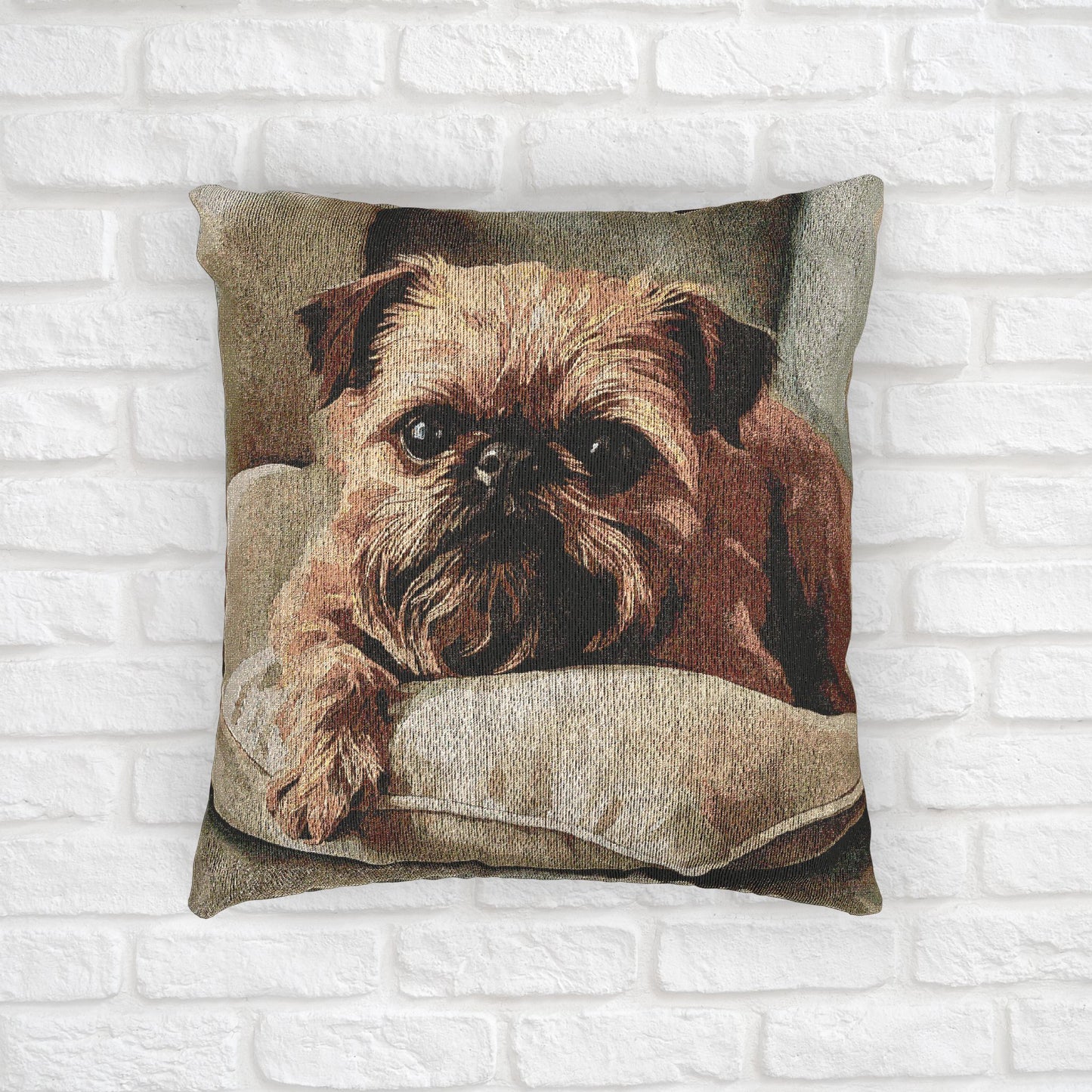 Brussels Griffon Woven Decorative Pillow – Dog Lover Home Décor Gift