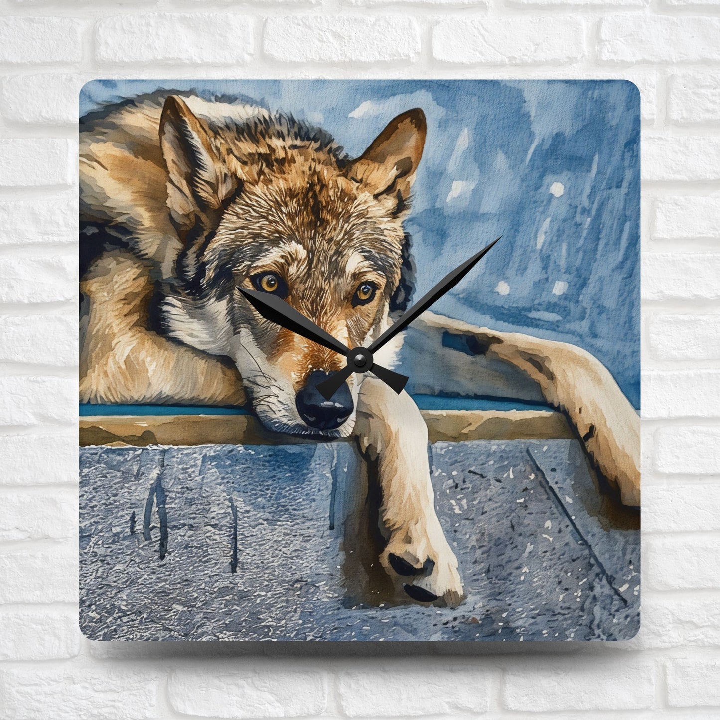 Czechoslovakian Vlcak Wall Clock – 10.75″ Acrylic Wolfdog Lover Gift