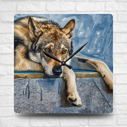 Czechoslovakian Vlcak Wall Clock – 10.75″ Acrylic Wolfdog Lover Gift