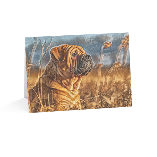 Chinese Shar-Pei Greeting Cards | Dog Lover Gift | Blank Note Card Set with Shar-Pei Art