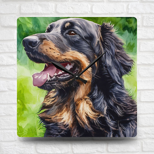 Hovawart Wall Clock | 10.75″ Acrylic Rare Guardian Dog Lover Décor