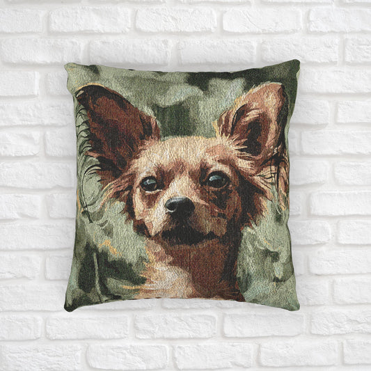 Russian Toy Decorative Pillow – Elegant Small Dog Lover Home Décor – Watercolor Russian Toy Art