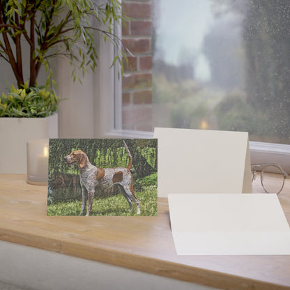 American English Coonhound Greeting Cards | Set of 10, 30, or 50 | Oil Painting Dog Art with Envelopes