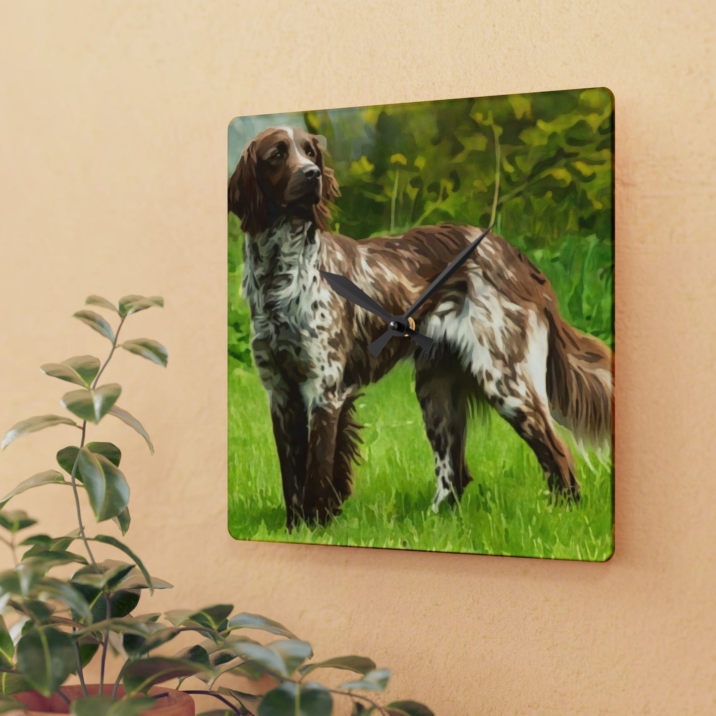 Small Munsterlander Pointer Wall Clock – Watercolor Hunting Dog Home Décor