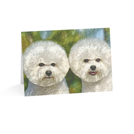 Bichon Frise Greeting Cards | Dog Lover Stationery | Blank Inside with Envelopes | Sets of 10, 30, 50