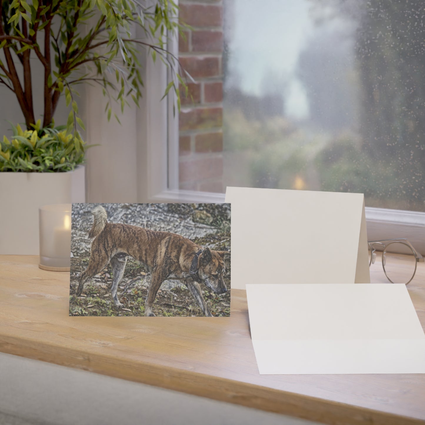 Treeing Tennessee Brindle Greeting Cards – Custom Dog Lover Note Cards – Artistic Breed Design