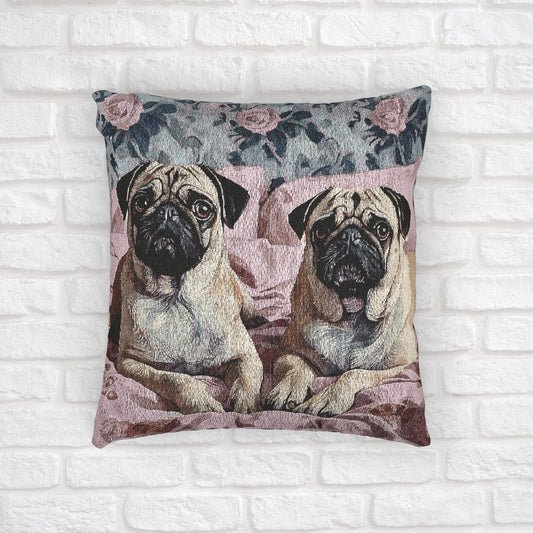Pug Decorative Pillow – Cute Dog Lover Home Décor – Watercolor Pug Art