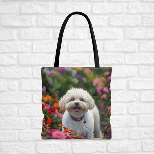 Maltese Tote Bag – Elegant Dog Lover Gift – Watercolor Maltese Art