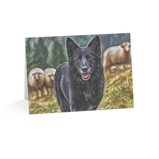 Belgian Sheepdog Greeting Cards | Dog Lover Stationery | Blank Inside with Envelopes | Sets of 10, 30, 50
