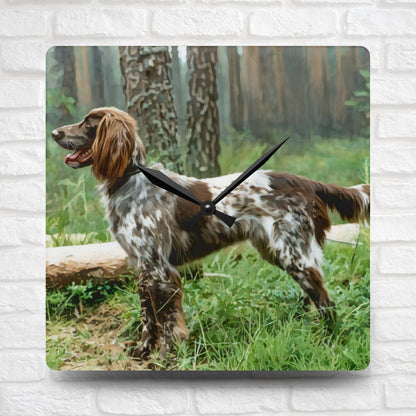 German Longhaired Pointer Wall Clock – Watercolor Dog Lover Gift
