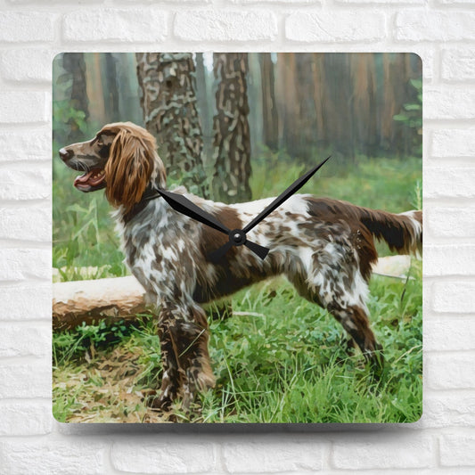 German Longhaired Pointer Wall Clock – Watercolor Dog Lover Gift