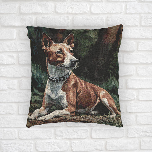 Basenji Woven Pillow | Elegant Barkless Dog Gift | Unique Home Décor Accent