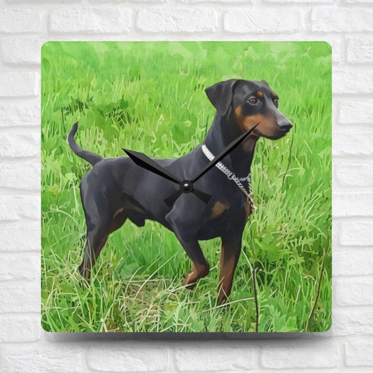 German Pinscher Wall Clock – Watercolor Dog Art Home Décor